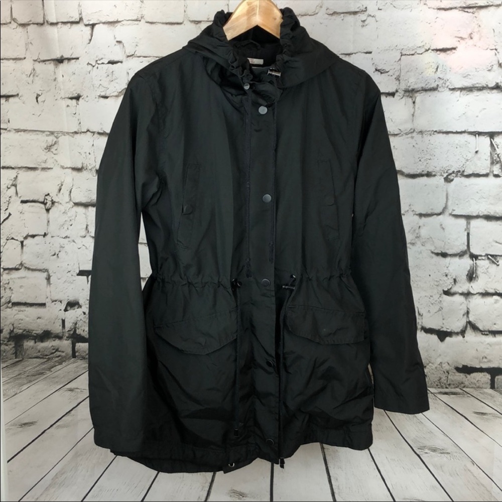 Merona Water Resistant Black Rain Utility Jacket Size Large